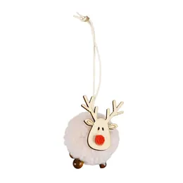 Christmas Decorations Felt Wooden Elk Pendant Cute Deer Hang Holiday Ornaments Lovely Craft Charm For Tree Keychain Backpac