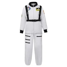 Astronaut kostym för barn jumpsuit roll spela pojkar tjejer tonåringar småbarn barns astronaut utrymme kostym halloween vit cosplay q0910