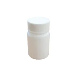 100 x 30 ml tragbare weiße HDPE-Medizinflaschen mit festem Pulver, 1 Unze, Kapsel, Pille, Tablette, Aufbewahrungsverpackungsbehälter mit