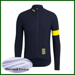 Pro Team RAPHA Cycling Jersey Mens Thermal Fleece Long Sleeve Mountain Bike Shirt Road Bicycle Tops Sports Uniform Racing Clothing Outdoor Sportswear Y21050620