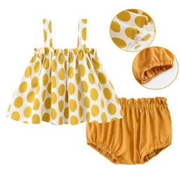 Klädsuppsättningar Barnkläder Tjejer Toddler Set Färgglada Ärmlös Skjorta Kort Byxor Sommar Outfit Pur Enfants Ropa de Niña