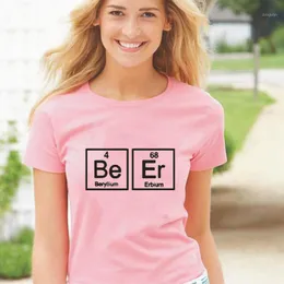 Women's T-Shirt Summer Parody Periodic Table Of Beer T Shirt Women Tops Funny Harajuku Tee Femme Short Sleeve Casual Camisas De Mujer