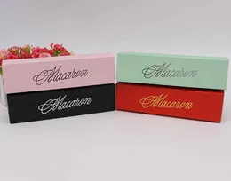 Macaron Cake Boxes Home Made Macaron Chocolate Boxes Biscuit Muffin Box Retail Paper Packaging 20.3*5.3*5.3cm Black Pink Green DAP166
