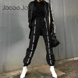 Jocoo Jolee Europe w stylu europejskim Drukuj Harem Pants Kobiety Spodnie luźne spodnie joggera swobodny elastyczne spodnie bojowe Streetwear 210619