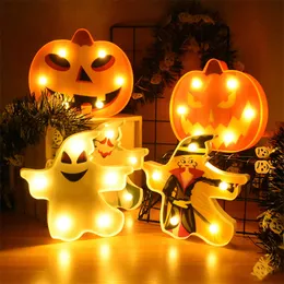 Halloweenowa dekoracja Dyni Spider Bat Witch Ghost Skull Led Light Night Lampa do pokoju Home Decor Festival Bar Party Supplies