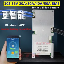 BMS intelligente 10S 36V 20A 30A 40A 50A con funzione di comunicazione APP Bluetooth per batteria agli ioni di litio da 36 V
