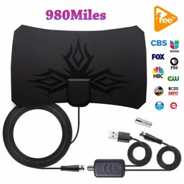 4K 960 Miles satellitmottagande antenn HDTV Digital TV Box Antenner Booster Active Indoor Antena HD Grafisk design