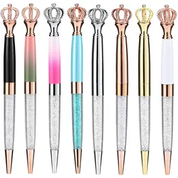 Golden Crowns Ballpoint Pennor Metal Ballpen för kontorsskola Skriva Tillbehör Stationery Pink Crown Ball Pen ZC566