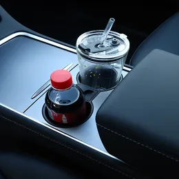 Nowa butelka samochodowa Butelka Can Cup Center Console Holder Wkładka do Tesla Model 3 Y 2021 Akcesoria samochodowe