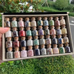 Decorative Objects & Figurines Natural Crystal Gravel Bottle Tumbled Stone Crafts Chips For Gift_XCG