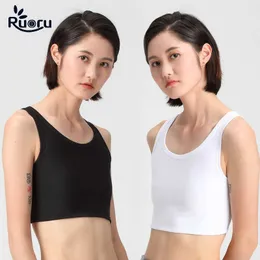 Ruoru Women Breast binder Buckle Short Chest Breast Binder Tops Shapers Casual Tran Top Breathable Buckle Tops Casual Vest H1018