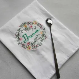 Haftowane serwetki list bawełna ręczniki do herbaty chłonny stół serwetki do użytku kuchenne chusteczki butikowe tkaniny ślubne 5 wzorów Daw254