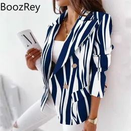 Boozrey Blazer 여성용 격자 무늬 재킷 슈트 긴 소매 캐주얼 슬림 S 자켓 카키 여자 코트 우아한 사무실 코트 211122