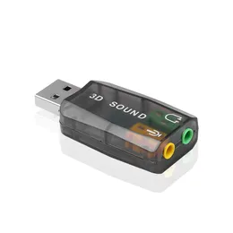 Draagbare externe USB naar 3,5 mm microfoon hoofdtelefoonaansluiting Stereo headset 3D-geluidskaart Audio-adapter Nieuwe luidsprekerinterface voor laptop