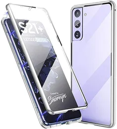 Manyetik Adsorpsiyon Metal Çerçeve Durumda Ön ve Arka Temperli Cam Tam Ekran Kapsama Samsung Galaxy S10 Artı S20 Ultra Not 20 Ultra 100 adet / grup