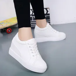 Trampki Białe Buty Ukryte Klubowe Obcasy Sneakers Casual Buty Kobieta Buty Platformy Damskie Szpilki Kliny Zapatos Mujer