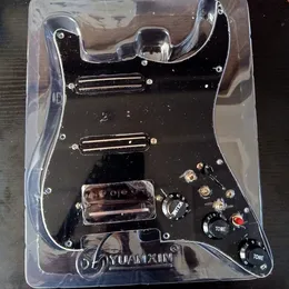 Prewired St Pickguard Sarı Inci SSH Siyah Parça Alnico Pickups 3 Tek Kesim 7 Yollu Anahtarı İşlevli Kaplama Koşum