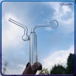 Palanie Hoahs 4 -calowe mini szklane palnik oleju Bong Rurki wodne z recyklingiem Dab Rig ręka gruba Pyrex Clear Bubbler