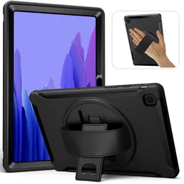 Ağır Kauçuk Hibrid Yüksek Darbeli Damla Rugged Darbeye Tam Vücut Koruyucu Kılıflar El Kayışı / Samsung Galaxy Tab Için Standı A7 Kılıf 10.4 inç (SM-T500 / T505 / T507)