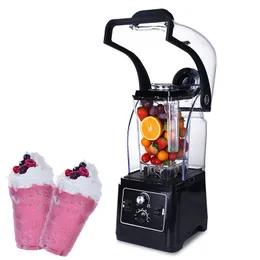 Kommerzieller Mixer Mixer Entsafter Eis Smoothies Obst Küchenmaschine Schalldämmung Hochleistungshaushalt 220 V/110 V