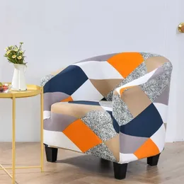 Bar Krzesła Dekoracja Klubu Okładka Ramię Slipcover Geometryczne Drukowane Mała Sofa Ochrona Dla Zwierzęta 211116