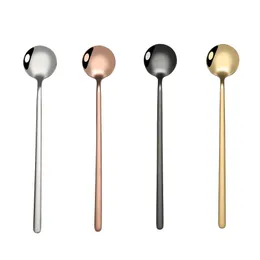 6.9 Inch Round Shape Stainless Steel Coffee Spoon Tea Scoops Watermelon Ice Cream Dessert Candy Sugar Cocktail Stirring Scoop Kitchen Bar Party Cafe Tools Gift JY0290