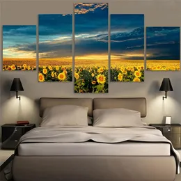 Yujohom Sunflower Landscape 5 Piece Diy Diamond Painting Cross Stitch Full Square Drill Mosaic Embroidery Sale Home Decoration