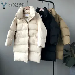 HXJJP Thick Jacket Women Winter Outerwear Coats Female Long Casual Warm Oversize Puffer Parka Branded 210607