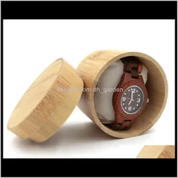 Pudełka pojemniki do domu Organizacja Home Garden Drop Dostawa 2021 Case Bamboo Wristwatch Podróży Wouchwatch Storage Watch Box Jewelry Disp