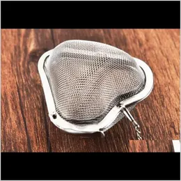 Strainers Teaware Kitchen, Dining Bar & Garden Drop Delivery 2021 Stainless Steel Reticular Heart Shape Tea Strainer Teas Infuser Siery Home
