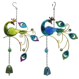 Oggetti decorativi figurine colorate pavoni di pavoni forma pendente campanello campanello vento incantatore coperto all'aperto balcone giardino decorazione decorazione a sospensione orlo