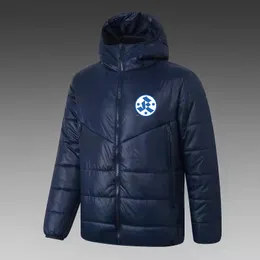 21-22 Stuttgarter Kickers Men's Down Hoodie Jacket Winter Leisure Sport Coat Full Zipper Sports Outdoor Warm Sweatshirt Logo Custom