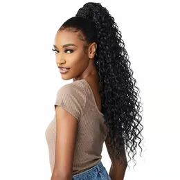 2022 Kobiety Klasyczne Kinky Curly Ponytail Hair Extensions Afro Clip Pieces Remy Human 18 cale 120g