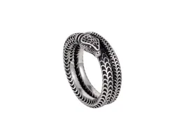 Donia jewelry luxury ring retro snake silver inlaid zircon European and American fashion handmade designer gift