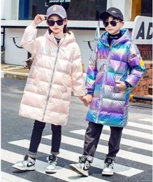Neue Mode schillernde Boygirls Daunenjacke Mädchen lange Mäntel leichte Daunenjacke Baby für Mädchen Winterjacken für Kinder H0910