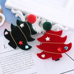 Ins Cute Girl Hair Accessory Barrettes Christmas Tree Design With Rhinestone Decoration Accessories kids Jewelry Cosplay Party Gift Clipper