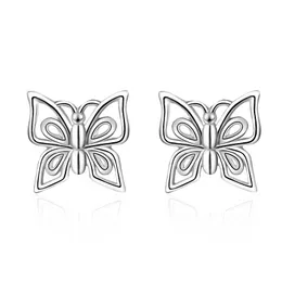 Stud Romantic Earring S925 Standard Size Butterfly Shape Engagement Birthday Gift For Lover Free High-end LED Jewelry Box