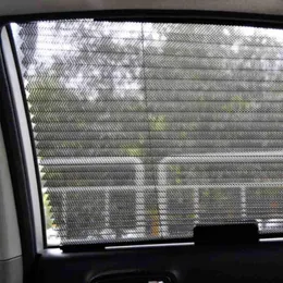 車のサンシェードの格納式の自動車の窓サンシェード太陽色合いローラーカーテン保護フロントガラスフィルムバイブラインドY5i1
