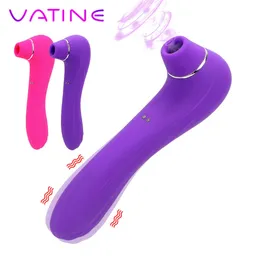 Vatine Sex Zabawki dla Kobiet Stymulator Clitoral Doustne Lizanie Sutek Sucking Język Wibrujący 10 Prędkości Clits Sucker Wibrator P0816