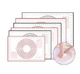 測定フォンダンマットカウンターマット生地のローリングパッドオーブンのライナーパイクラストマットが付いている余分な大型シリコンペストリーマットの非スティックベーキングマット