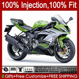 Wtryskiwanie rzadki dla Kawasaki Zielony Biały Ninja ZX 6R 6 R 636 600 CC 600CC 12NO.27 ZX600 ZX636 ZX6R 13 14 15 16 17 18 ZX-636 ZX-6R 2013 2014 2015 2015 2017 2018 OEM Bodys