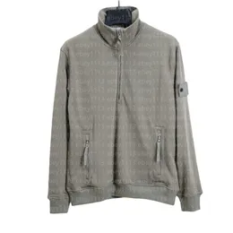 Męska bluza z kapturem klasyczne bluzy z kapturem na suwak styl włoski jesienno-zimowy przyczynowy projektant bluzy z golfem z naszywką rozmiar azjatycki