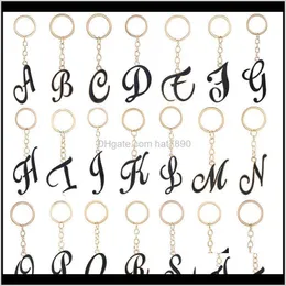 Keychains aessorieskimter 26 글자 드립 키 체인 개인화 된 A-Z 이름 KeyFobs Fashion Capital English English Alphabet 펜던트 키링 보석 AE