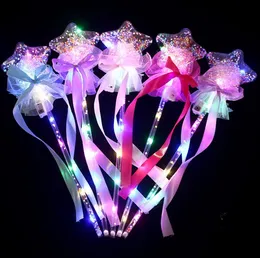 Hurtownia LED Light Sticks Clear Ball Star Kształt Flash Glow Magic Wands for Birthday Wedding Party Decor Dzieci oświetlone zabawki