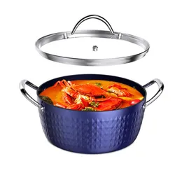 US stock Casserole Dish, Induction Saucepan with Lid, 24cm/ 2.2L Stock Pots Non Stick Saucepan Suitable for All Hobs Types a22