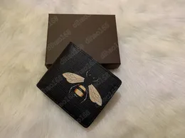 Top Quality Luxury Animal print style Designers mens wallet famous men purses canvas handbag multiple short small bifold wallets w266s