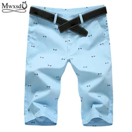 Mwxsd Brand Men's Fashion Summer Straight Shorts Casual Bermuda Masculina Print Beach Men 210714