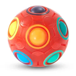 3d pussel magisk kub glöd regnbåge boll fidget leksak anti stress pedagogiska spel för pojkar tjejer barn barn vuxna (lysande röda)
