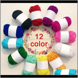 Kleidung Stoff Bekleidung Drop Lieferung 2021 Wolle 12pc 10g Kinder Diy Acryl Garn Weiche Hand Stricken Pullover 12 farben Linie Haushalts Suppl