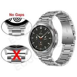 Correa de acero inoxidable sin espacios para Samsung Galaxy Watch 4 Classic 46 mm 42 mm / Watch4 44 mm 40 mm Banda de muñeca Pulsera de metal con extremo curvo H0915